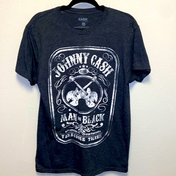 Cash Tops - Johnny Cash Size Medium Black, Man in Black Band T-shirt 3236